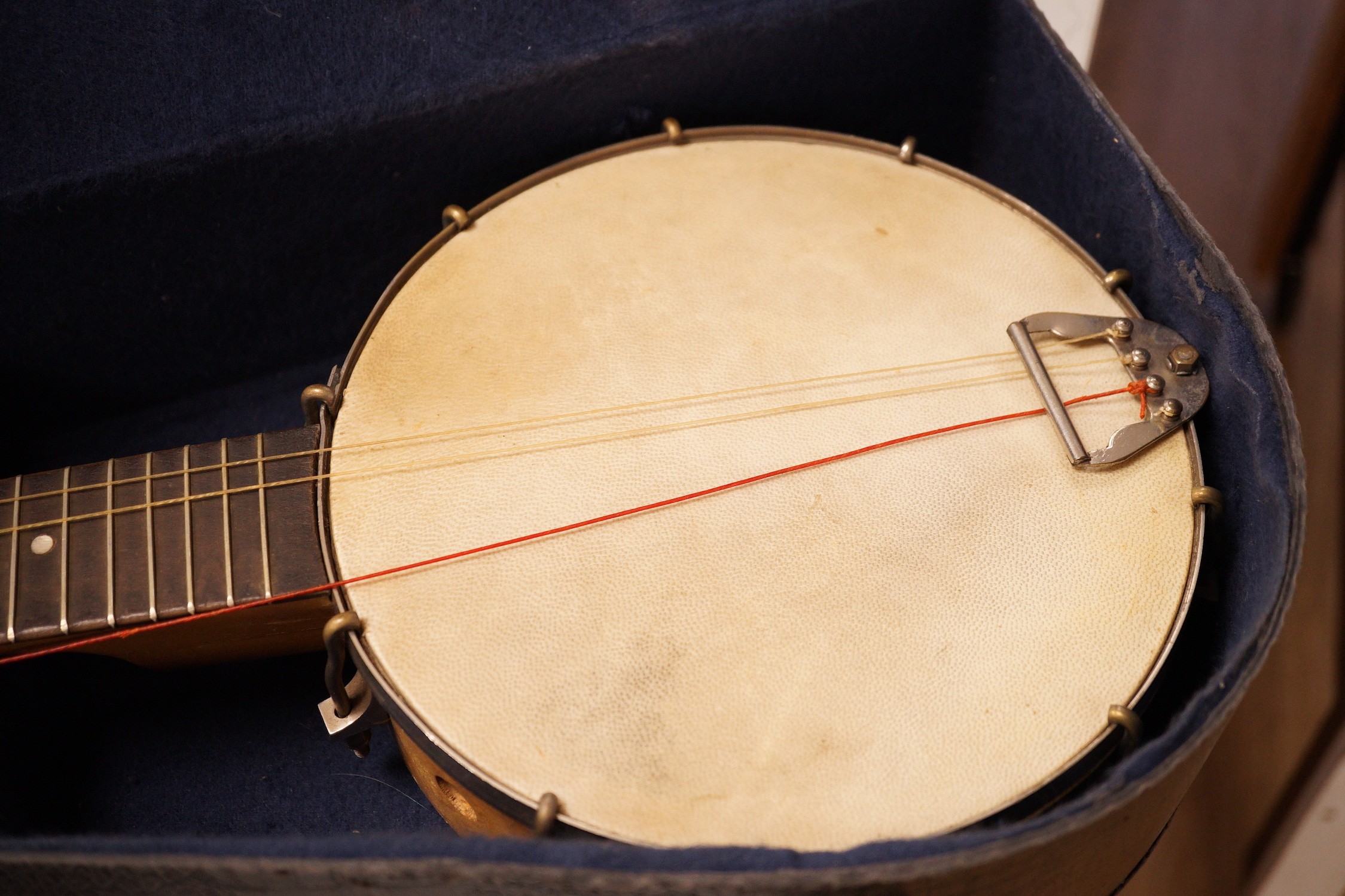 A ukelele banjo in case